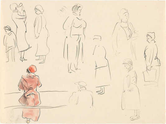 Митрохин Дмитрий Исидорович. Лот из четырех листов с набросками